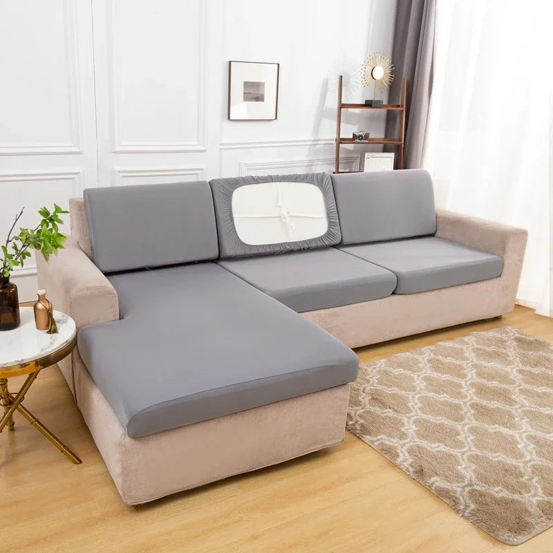 New Summer Silk Spandex Seat Cover Sofa Cushion Pad Protect Living Room Couch Slipcover 1 2 3 4 Seater Sofa Seat Covers