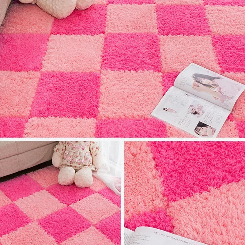 30X30cm DIY Jigsaw Shaggy Carpet Living Room Bedroom Soft Floor Area Rug Children Kids Magic Patchwork Plush Mat Baby Play Mats