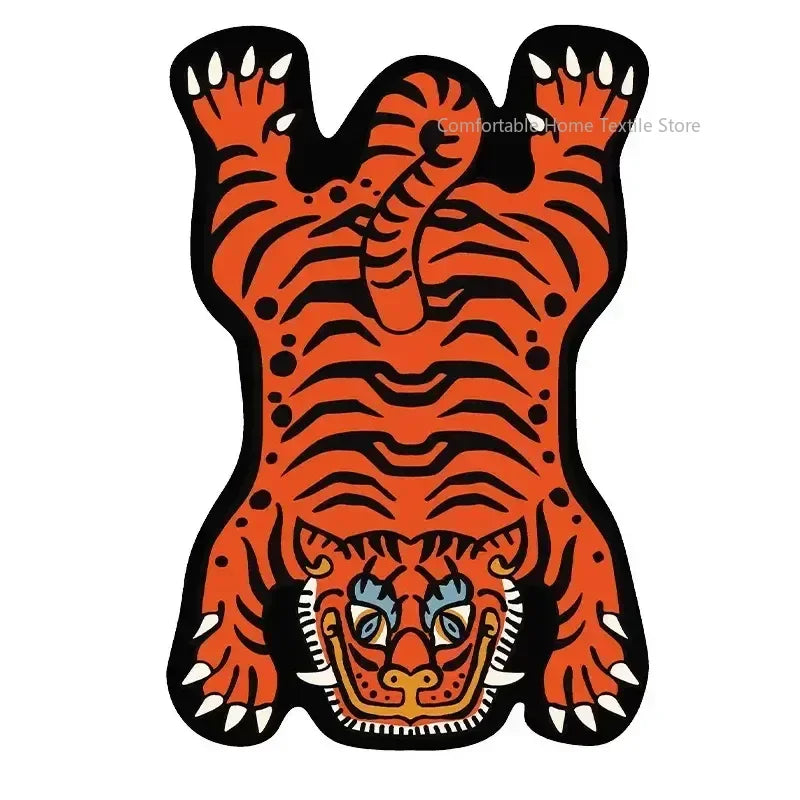 Carpet Living Room Cute Cartoon Tiger Decor Carpets Children Bedroom Bedside Large Area Rug Home Decoration Cloakroom Foot Mat