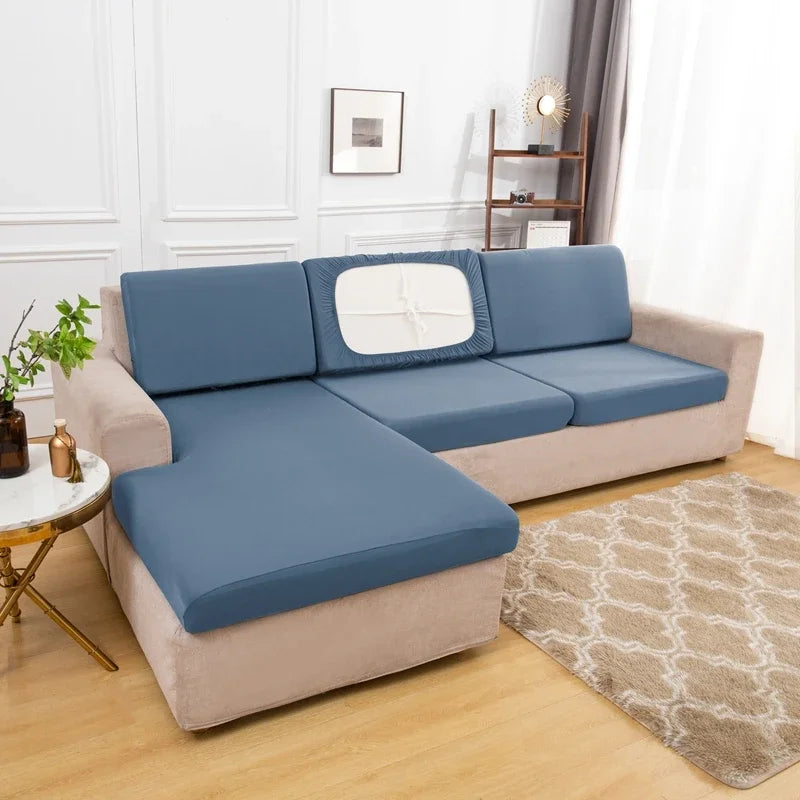 New Summer Silk Spandex Seat Cover Sofa Cushion Pad Protect Living Room Couch Slipcover 1 2 3 4 Seater Sofa Seat Covers