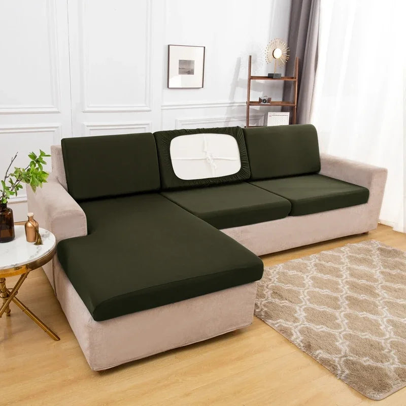 New Summer Silk Spandex Seat Cover Sofa Cushion Pad Protect Living Room Couch Slipcover 1 2 3 4 Seater Sofa Seat Covers