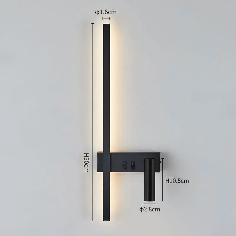 Wall lamp Nordic modern black and white minimalist living room sofa background wall decorative lamp light luxury bedroom bedside