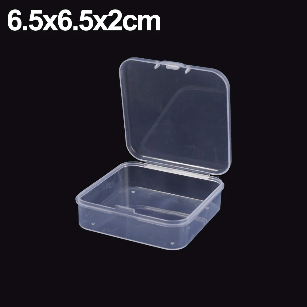20/1x Plastic Containers Clear Small Storage Box with Hinged Lid for Small Items Crafts Jewelry Tabletop Storage Accessories