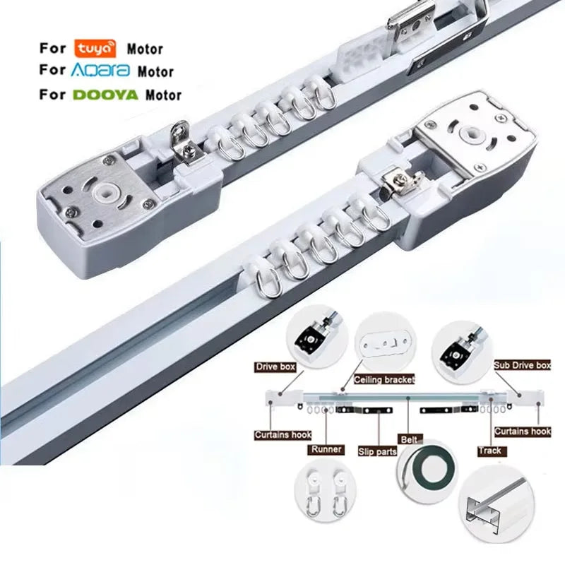 Customizable Super Silent Electric Curtain Track Rail for Aqara Tuya Wifi/Zigbee Dooya 82 Motor Smart Home Curtains Rod Cornice