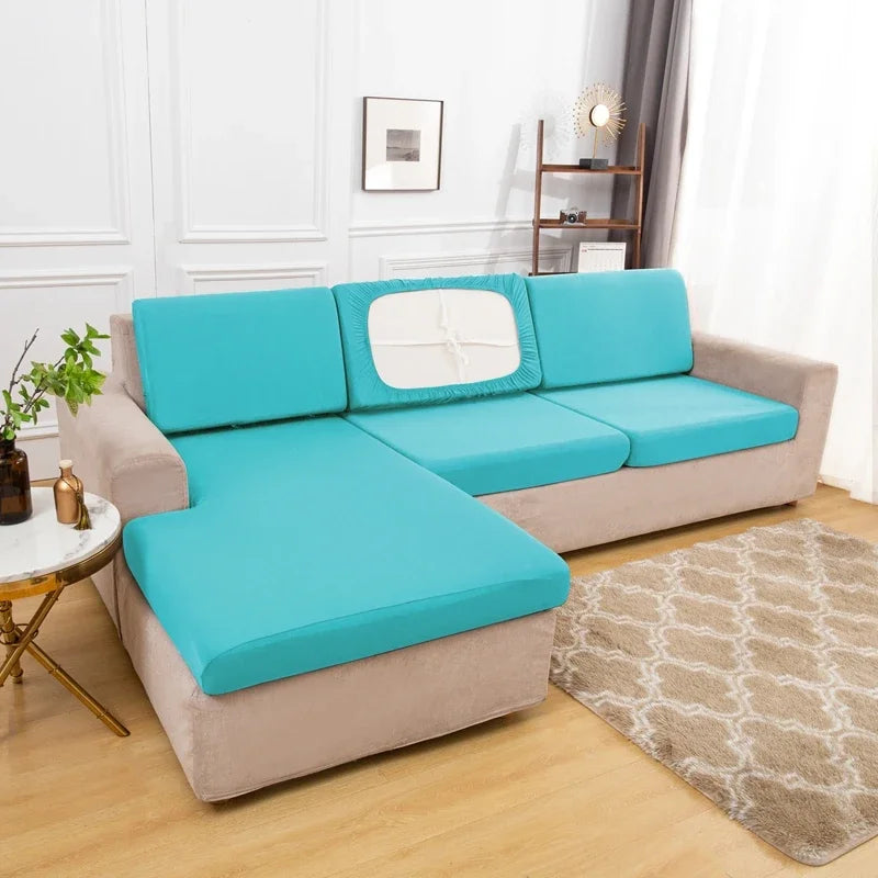 New Summer Silk Spandex Seat Cover Sofa Cushion Pad Protect Living Room Couch Slipcover 1 2 3 4 Seater Sofa Seat Covers