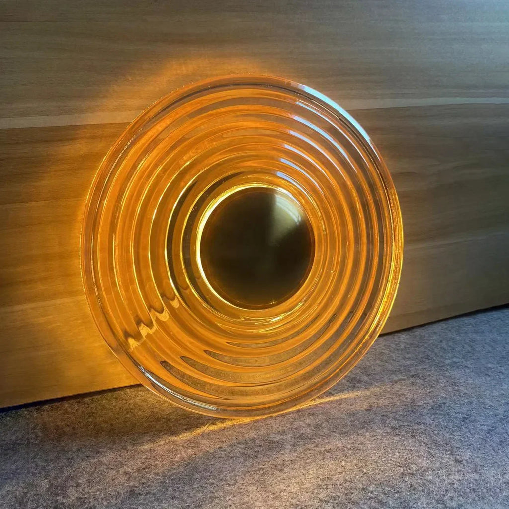 SANDYHA Modern Glass Wall Lamp Circular Night Light Nordic Style Home Decor Bedroom Living Room Study Corridor Background