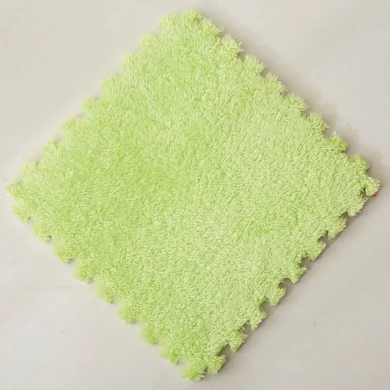 30X30cm DIY Jigsaw Shaggy Carpet Living Room Bedroom Soft Floor Area Rug Children Kids Magic Patchwork Plush Mat Baby Play Mats