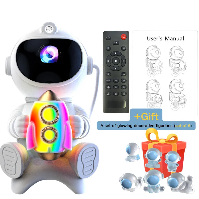 Astronaut LED Night Light Galaxy Star Projector Bluetooth Speaker Remote Control Timer 360° Adjustable Angle for Bedroom Decor