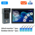 TUYA WIFI 7/10in Video Doorbell Intercom Kits 1080P Monitor Outdoor Camera 2-Wire Audio Remote Unlock Door Phone Visual Intercom