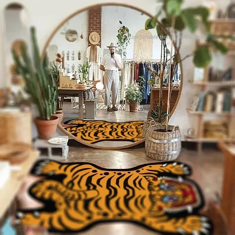 Carpet Living Room Cute Cartoon Tiger Decor Carpets Children Bedroom Bedside Large Area Rug Home Decoration Cloakroom Foot Mat