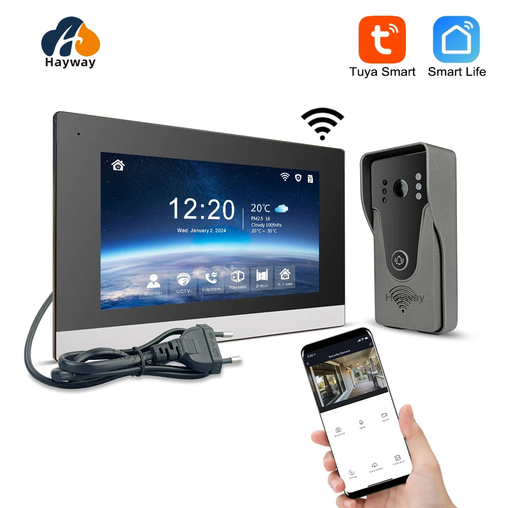 1080P Video intercom  System DoorPhone for Home  TUYA Wireless WiFi Smart with  Infrared night vision doorbell Motion detection