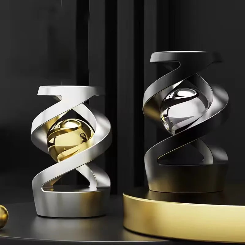 Aluminum Magnetic Levitation Kinetic Gyro | Floating Desktop Spinner Toy | Gravity-Defying Desk Decor for Focus & Relaxation