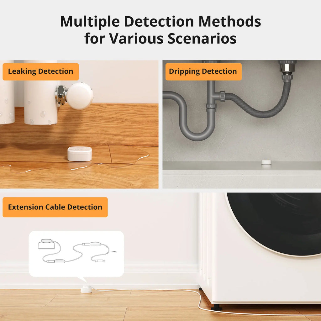 SONOFF SNZB-05P Zigbee 3.0 Water Leak Sensor Leaking and Dripping Detection Real-time Alerts Support Home Assistant Google Alexa