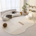 Cream Color Irregular Oval Carpets for Living Room Children Bedroom Rug Ins Soft Fluffy Bedside Rugs Short Plush Large Area Mats