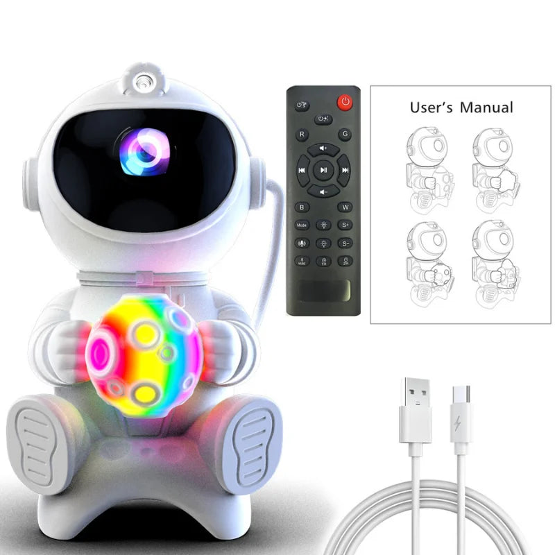 Astronaut LED Night Light Galaxy Star Projector Bluetooth Speaker Remote Control Timer 360° Adjustable Angle for Bedroom Decor