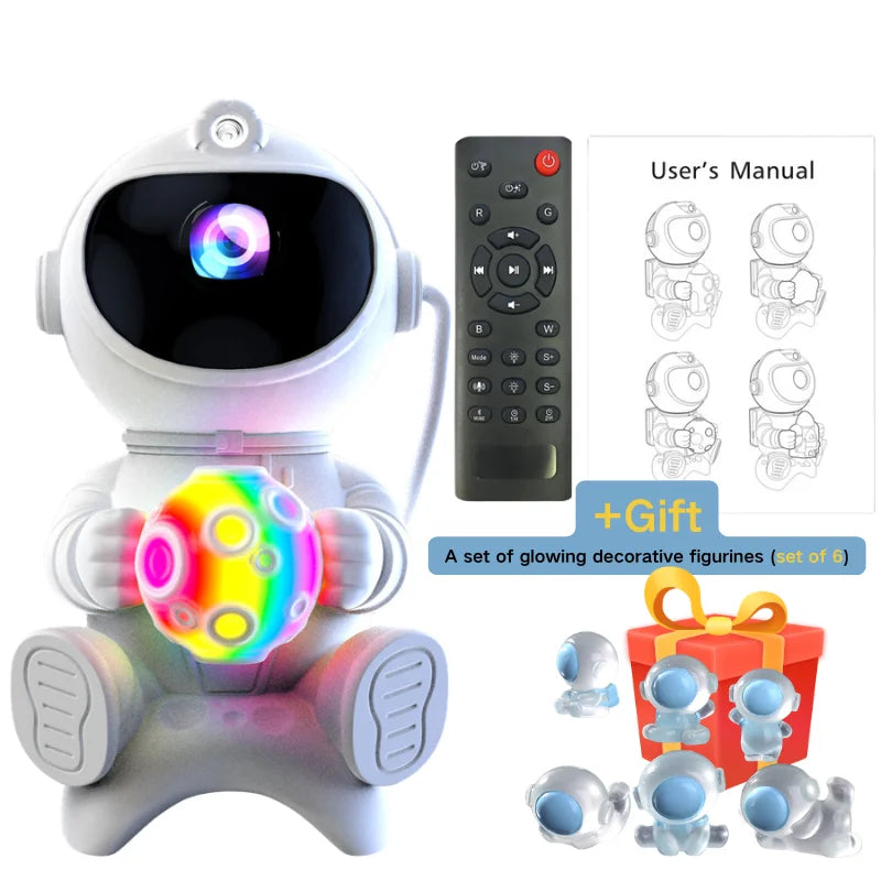Astronaut LED Night Light Galaxy Star Projector Bluetooth Speaker Remote Control Timer 360° Adjustable Angle for Bedroom Decor