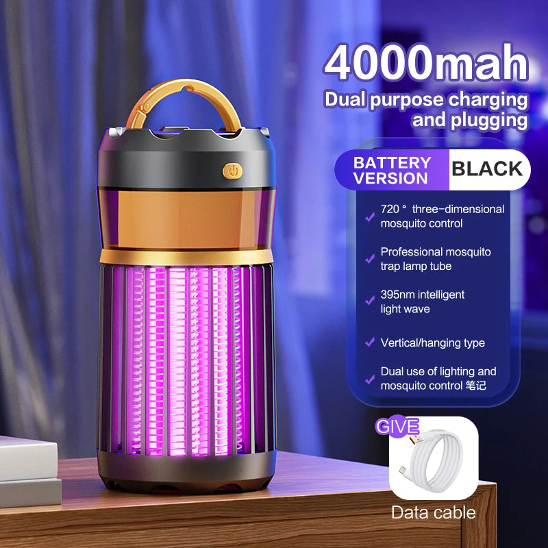 New 3 in 1 electric mosquito killer lamp portable USB fast charging outdoor night light electric shock mosquito killer lamp