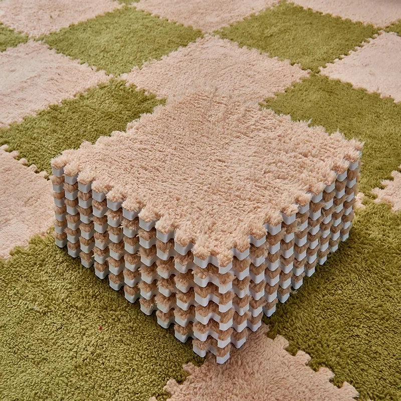 30X30cm DIY Jigsaw Shaggy Carpet Living Room Bedroom Soft Floor Area Rug Children Kids Magic Patchwork Plush Mat Baby Play Mats